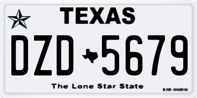 TX license plate DZD5679