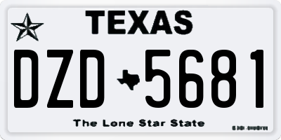 TX license plate DZD5681