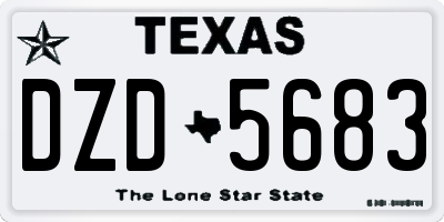 TX license plate DZD5683