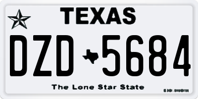 TX license plate DZD5684