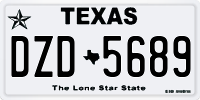 TX license plate DZD5689