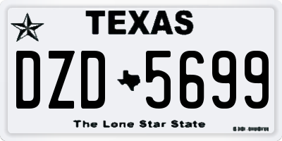 TX license plate DZD5699