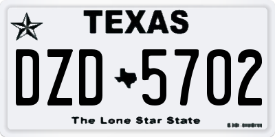 TX license plate DZD5702