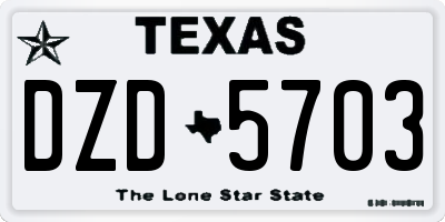 TX license plate DZD5703