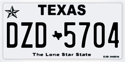 TX license plate DZD5704