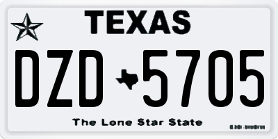 TX license plate DZD5705