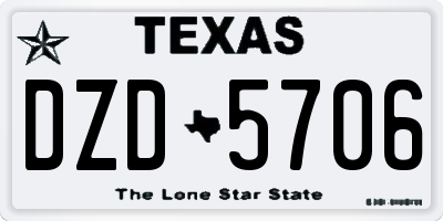 TX license plate DZD5706
