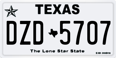 TX license plate DZD5707