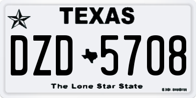 TX license plate DZD5708