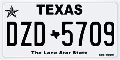 TX license plate DZD5709
