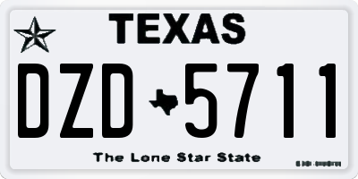 TX license plate DZD5711