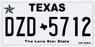 TX license plate DZD5712