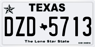 TX license plate DZD5713