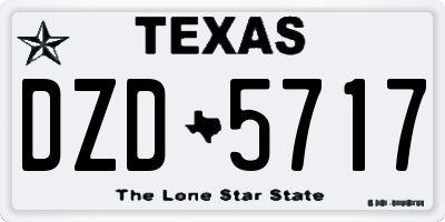 TX license plate DZD5717