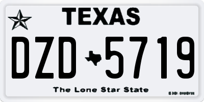 TX license plate DZD5719