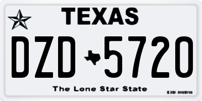 TX license plate DZD5720