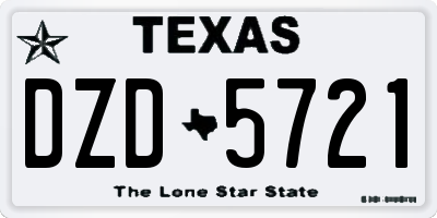 TX license plate DZD5721