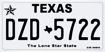 TX license plate DZD5722