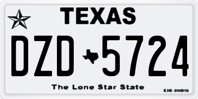 TX license plate DZD5724