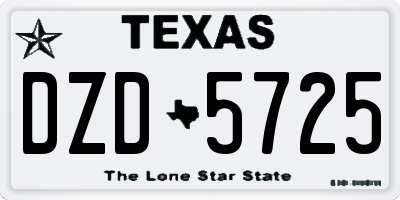 TX license plate DZD5725