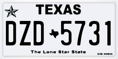 TX license plate DZD5731