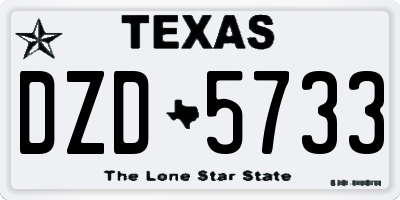 TX license plate DZD5733
