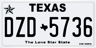 TX license plate DZD5736