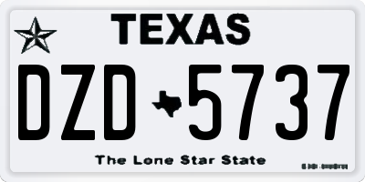 TX license plate DZD5737
