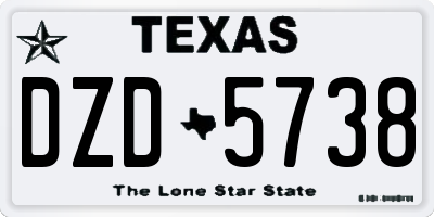 TX license plate DZD5738