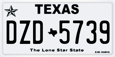 TX license plate DZD5739