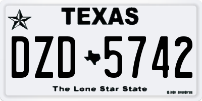 TX license plate DZD5742