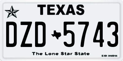 TX license plate DZD5743