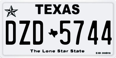 TX license plate DZD5744