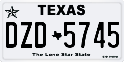 TX license plate DZD5745