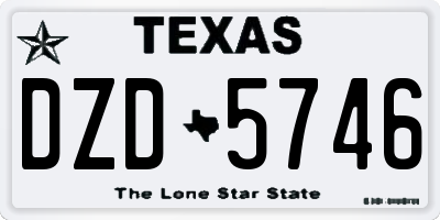 TX license plate DZD5746