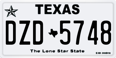 TX license plate DZD5748