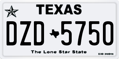 TX license plate DZD5750