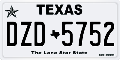 TX license plate DZD5752