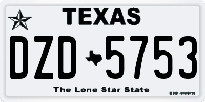 TX license plate DZD5753
