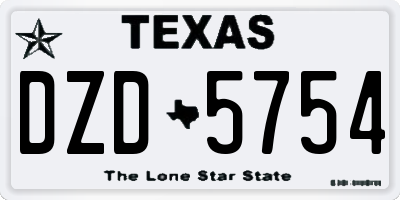 TX license plate DZD5754