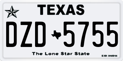 TX license plate DZD5755