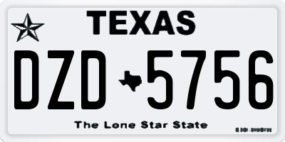 TX license plate DZD5756