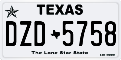 TX license plate DZD5758