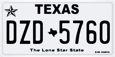 TX license plate DZD5760