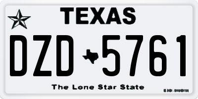 TX license plate DZD5761