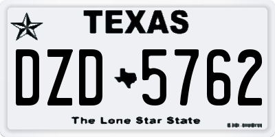 TX license plate DZD5762