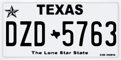 TX license plate DZD5763