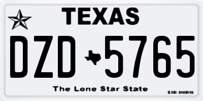 TX license plate DZD5765
