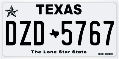 TX license plate DZD5767
