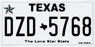 TX license plate DZD5768